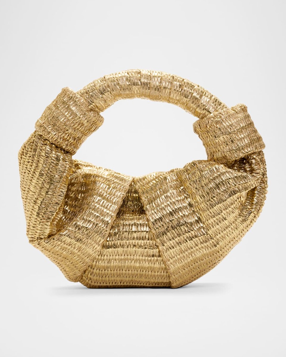 Lopsy Metallic Raffia Shoulder Bag